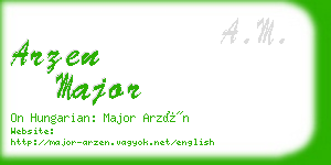 arzen major business card